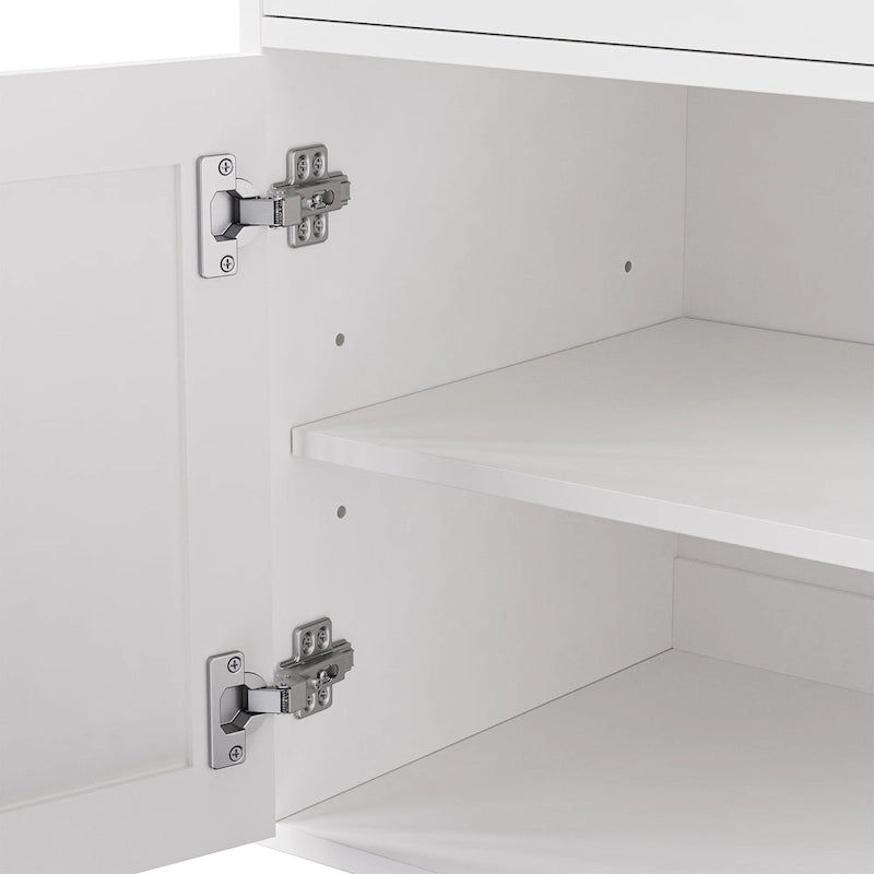 Storage Cabinet with 4 Solid Wood Gourd-Shaped Legs,Kitchen Pantry Cabinet with Adjustable Shelves,5 Tier Bookshelf with Drawer