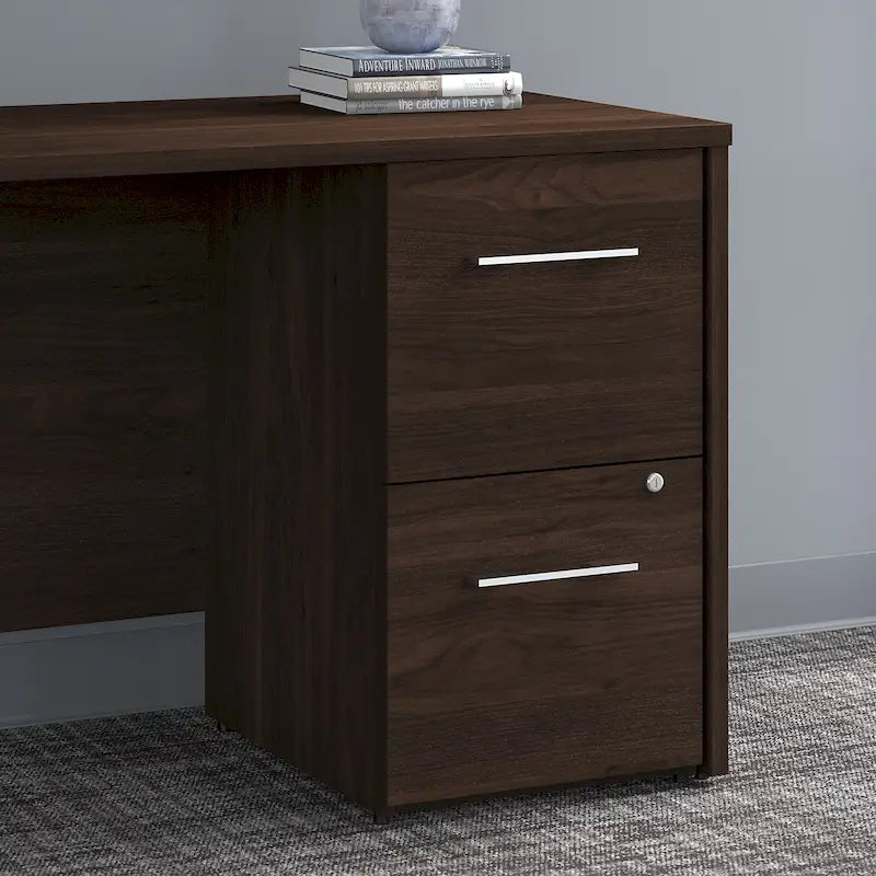 Silver/Taupe/Grey/Brown 2-Drawer Vertical File Cabinet, Single Workspace