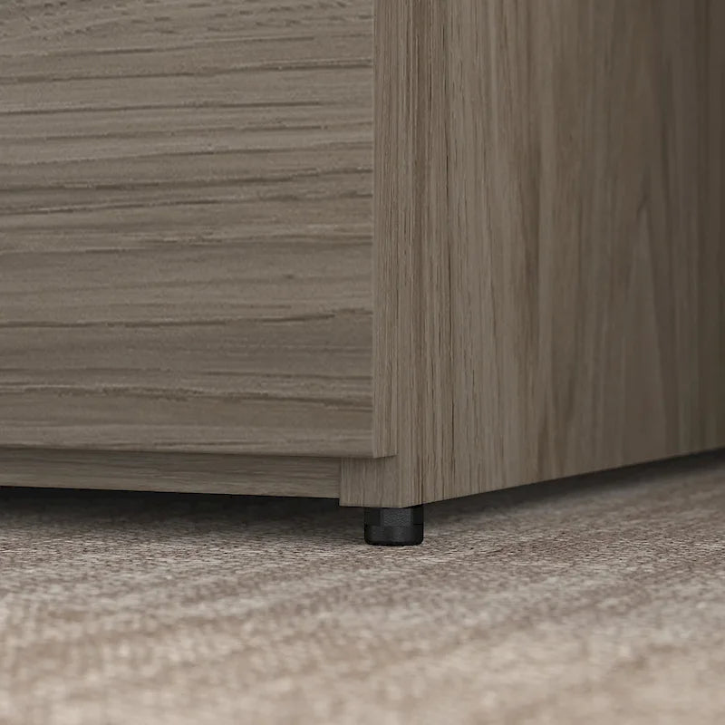 Silver/Taupe/Grey/Brown 2-Drawer Vertical File Cabinet, Single Workspace