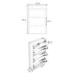 31.49 inches of white solid wood shoe cabinet, three-layer flip bucket shoe storage cabinet