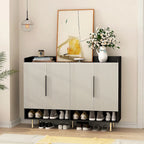 Sideboard,Shoe Cabinet with 4 Doors Large Modern Shoe Storage Organizer Cabinet with Adjustable Shelves