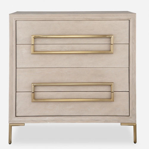 4 Drawer Wooden Accent Chest - 35 - Beige and Gold