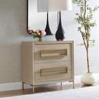 4 Drawer Wooden Accent Chest - 35 - Beige and Gold