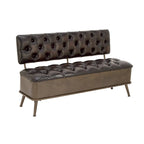 Metal Storage Bench with Tufted Faux Leather - Black - Roche River Decor - 19W x 54L x 31H