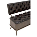 Metal Storage Bench with Tufted Faux Leather - Black - Roche River Decor - 19W x 54L x 31H