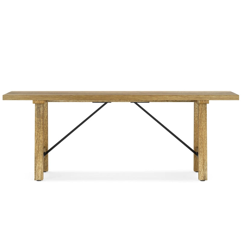 Natural Solid Mango Wood Bench, 1-Seat, 47" Wide