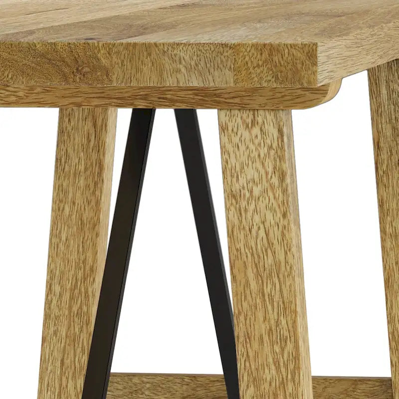 Natural Solid Mango Wood Bench, 1-Seat, 47" Wide