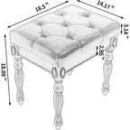 Traditional Shoe Bench with Button Tufted Pad Wood Turned Legs, Upholstered Entryway Bench