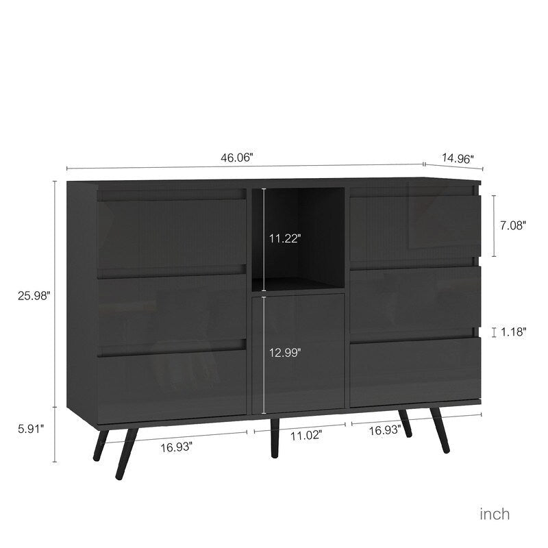 Sideboard Buffet Storage Cabinet with Led Light for Living Room