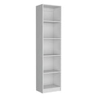 60 Wide 5-Shelf and Cabinet Bookcase Set of 3 Matt Grey - White