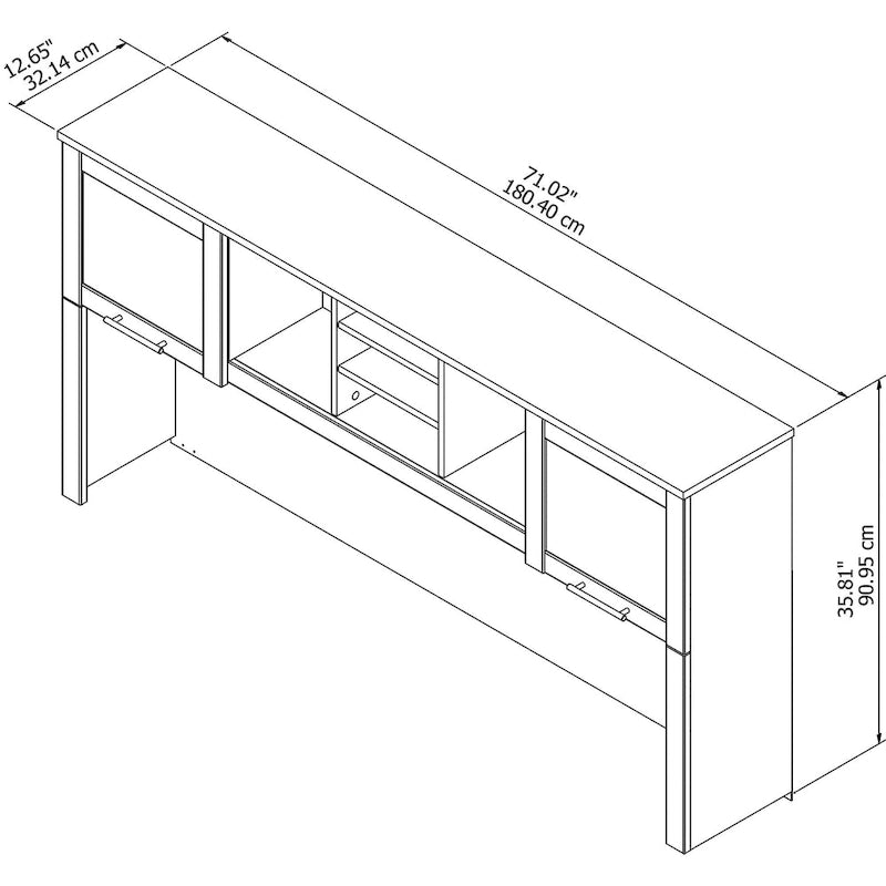 72W Hutch for L Shaped Desk