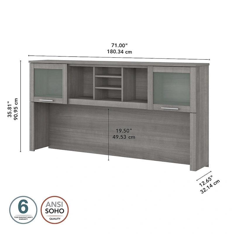 72W Hutch for L Shaped Desk
