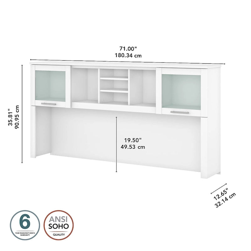 72W Hutch for L Shaped Desk