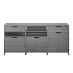 Grey Lacquer 3-Piece Storage Cabinet Set