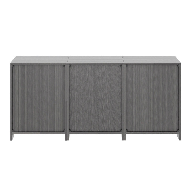 Grey Lacquer 3-Piece Storage Cabinet Set