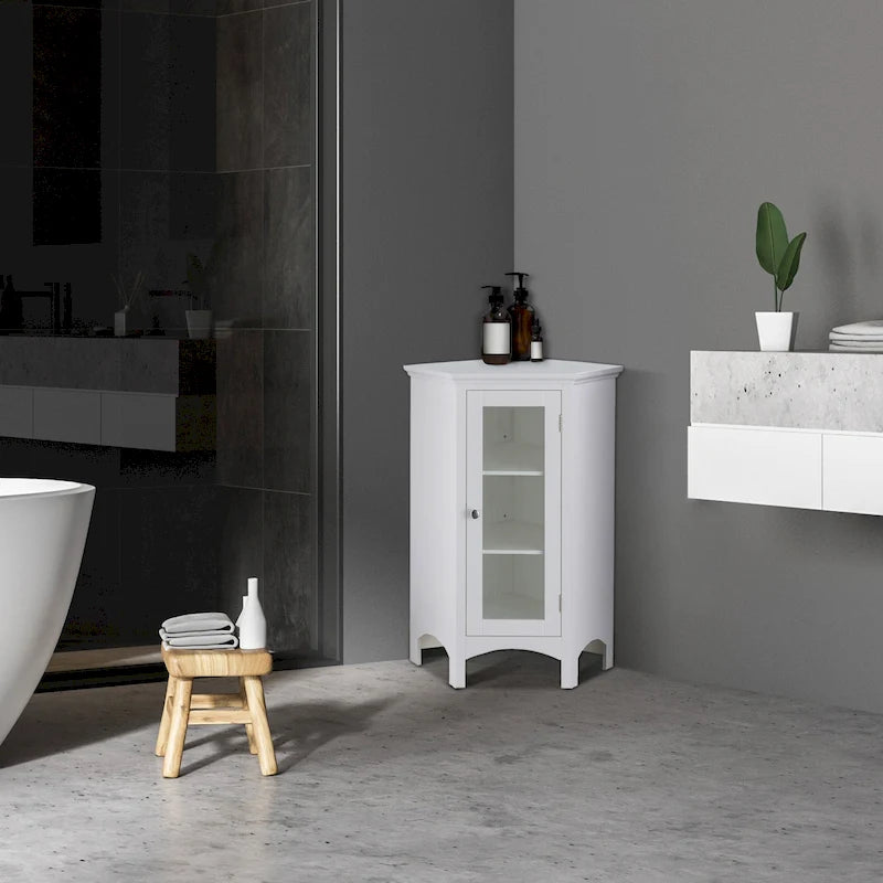 Freestanding Corner Floor Accent Cabinet - 17L x 24.75W x 32H