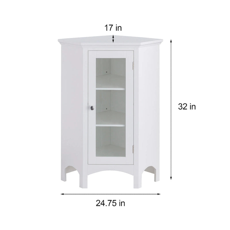Freestanding Corner Floor Accent Cabinet - 17L x 24.75W x 32H