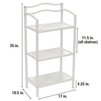 Étagère de rangement de salle de bain en métal à 3 niveaux Household Essentials – 10,5L x 17,0W x 35,0H