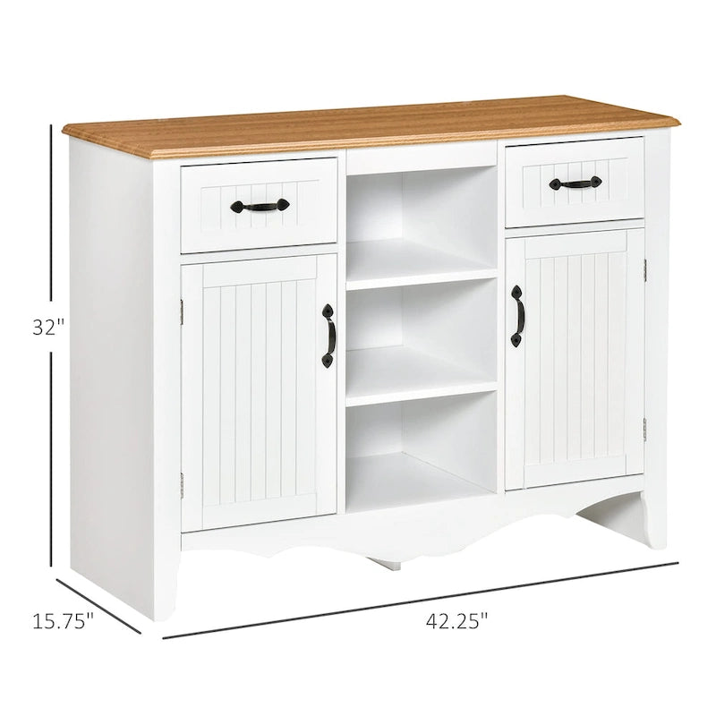 Accent Sideboard Storage Cabinet, Serving Buffet with Drawers and Adjustable Shelves for Dining Room, Living Room