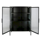 48 Inch Double Glass Door Storage Cabinet, Sideboard Cabinet with Adjustable Shelves