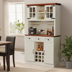 Moasis 72 Kitchen Storage Cabinet Pantry Cupboard with Charging Station and 3 Drawers