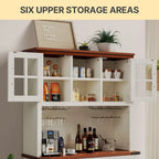 Kitchen Storage Cabinet Pantry Cupboard with Charging Station and 3 Drawers