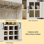 Kitchen Storage Cabinet Pantry Cupboard with Charging Station and 3 Drawers