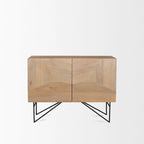 Light Brown Wooden 2 Door w/ 2 Shelves Accent Cabinet - 44.0L x 17.5W x 30.0H