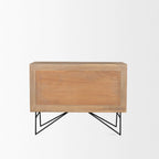 Light Brown Wooden 2 Door w/ 2 Shelves Accent Cabinet - 44.0L x 17.5W x 30.0H