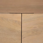 Light Brown Wooden 2 Door w/ 2 Shelves Accent Cabinet - 44.0L x 17.5W x 30.0H