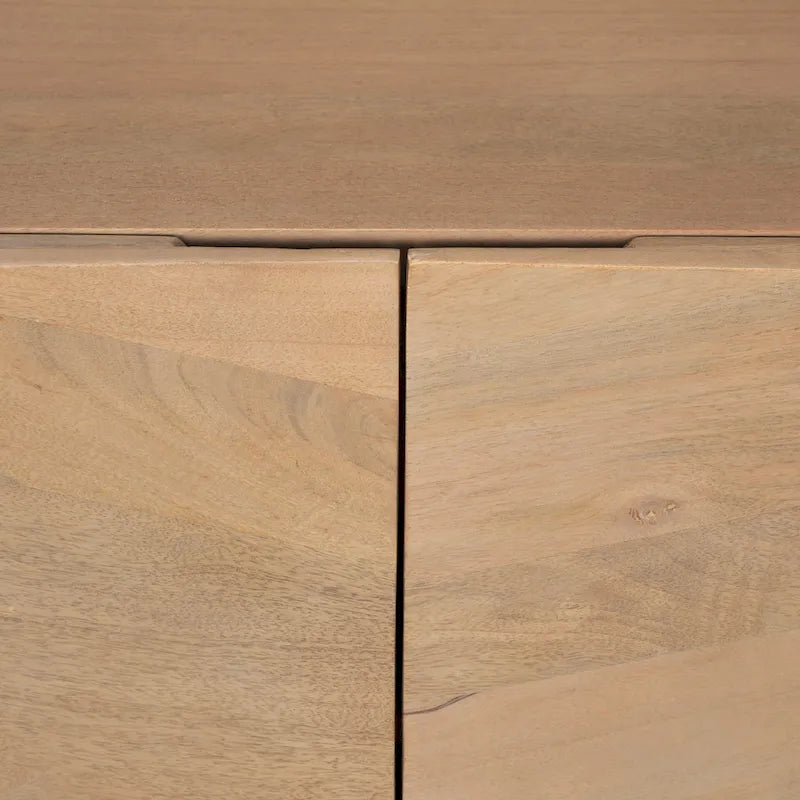 Light Brown Wooden 2 Door w/ 2 Shelves Accent Cabinet - 44.0L x 17.5W x 30.0H