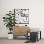 Light Brown Wooden 2 Door w/ 2 Shelves Accent Cabinet - 44.0L x 17.5W x 30.0H