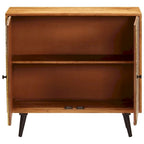 Sideboard 31.5x11.8x29.5" Solid Acacia Wood, Honey/Multi, 2-Door