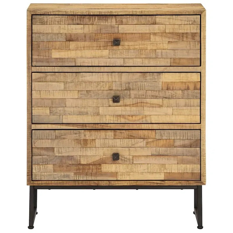Brown Reclaimed Teak 3-Drawer Sideboard for 1