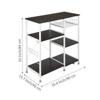 Kitchen Bakers Rack Utility Storage Shelf Microwave Stand 3-Tier Table For Spice Rack Organizer Workstation, Dark Brown