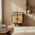 vidaXL Sideboard 23.6x11.8x29.5 Solid Mango Wood and Iron