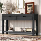 55.1W Console Table with 2 Drawers and 1 Shelf - N/A