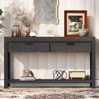 55.1W Console Table with 2 Drawers and 1 Shelf - N/A