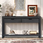 55.1W Console Table with 2 Drawers and 1 Shelf - N/A