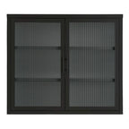 Modern Glass Door Wall Cabinet With Detachable Shelves - N/A