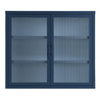 Modern Glass Door Wall Cabinet With Detachable Shelves