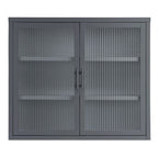 Modern Glass Door Wall Cabinet With Detachable Shelves