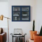 Modern Glass Door Wall Cabinet With Detachable Shelves