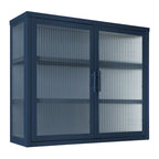 Modern Glass Door Wall Cabinet With Detachable Shelves