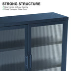 Modern Glass Door Wall Cabinet With Detachable Shelves