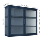 Modern Glass Door Wall Cabinet With Detachable Shelves