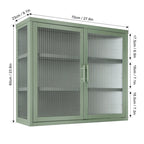 Modern Glass Door Wall Cabinet With Detachable Shelves