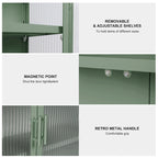 Modern Glass Door Wall Cabinet With Detachable Shelves