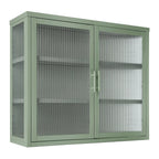 Modern Glass Door Wall Cabinet With Detachable Shelves