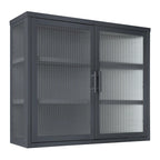 Modern Glass Door Wall Cabinet With Detachable Shelves